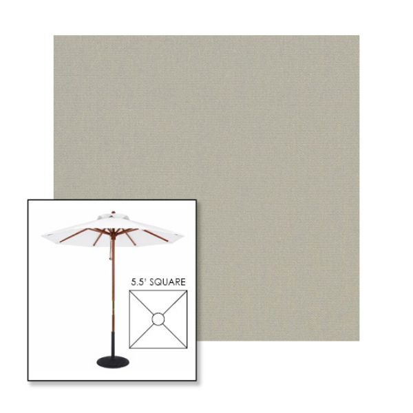 Picture of Cadet Grey | 5.5' Wood Square Frame Market Umbrella Sunbrella® Awning Fabric