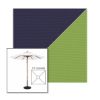 Picture of Captain Navy Ginkgo | 5.5' Wood Square Frame Market Umbrella Sunbrella® Awning Fabric