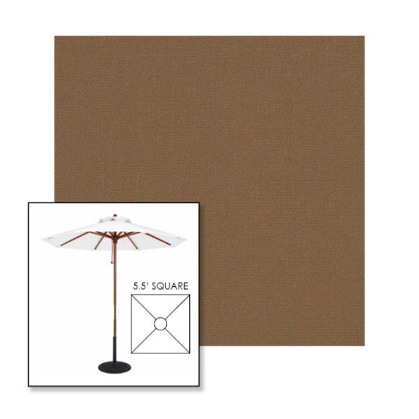 Picture of Cocoa | 5.5' Wood Square Frame Market Umbrella Sunbrella® Awning Fabric