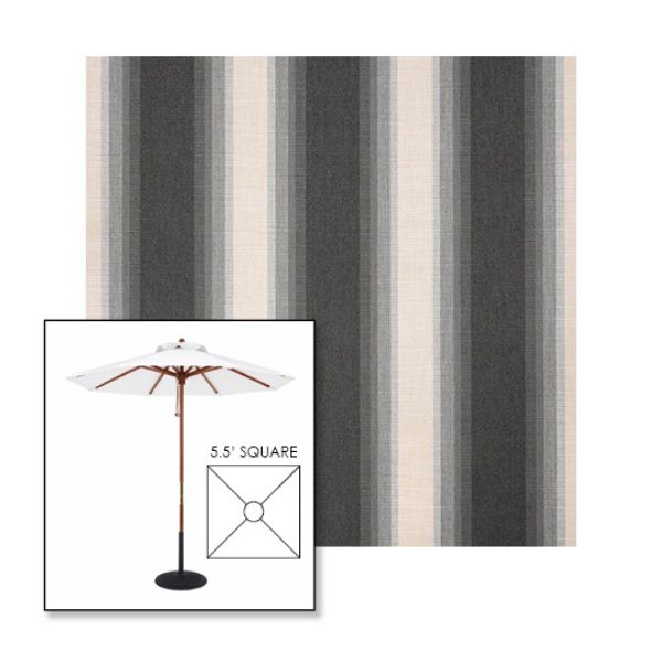 Picture of Colonnade Stone | 5.5' Wood Square Frame Market Umbrella Sunbrella® Awning Fabric