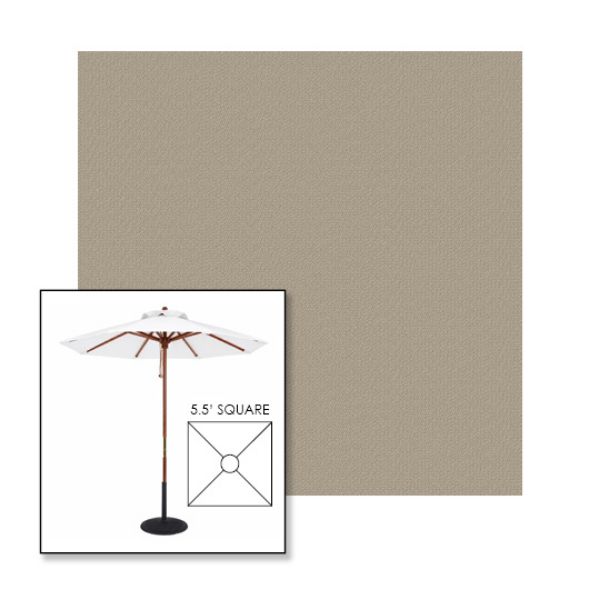 Picture of Fawn | 5.5' Wood Square Frame Market Umbrella Sunbrella® Awning Fabric