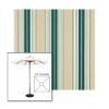 Picture of Forest Green Beige Natural Fancy | 5.5' Wood Square Frame Market Umbrella Sunbrella® Awning Fabric