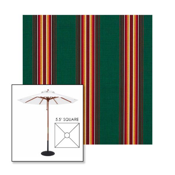 Picture of Hemlock Tweed Fancy | 5.5' Wood Square Frame Market Umbrella Sunbrella® Awning Fabric