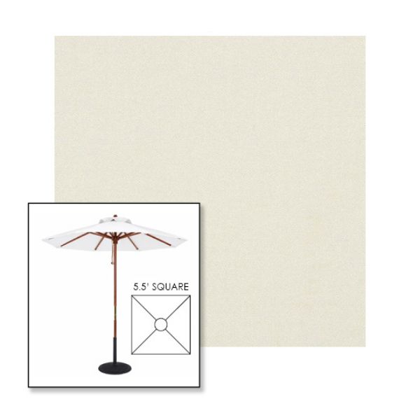 Picture of Oyster | 5.5' Wood Square Frame Market Umbrella Sunbrella® Awning Fabric