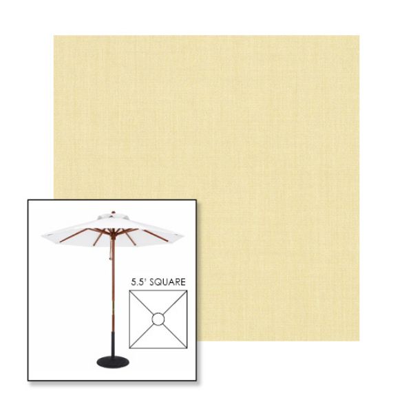 Picture of Parchment | 5.5' Wood Square Frame Market Umbrella Sunbrella® Awning Fabric