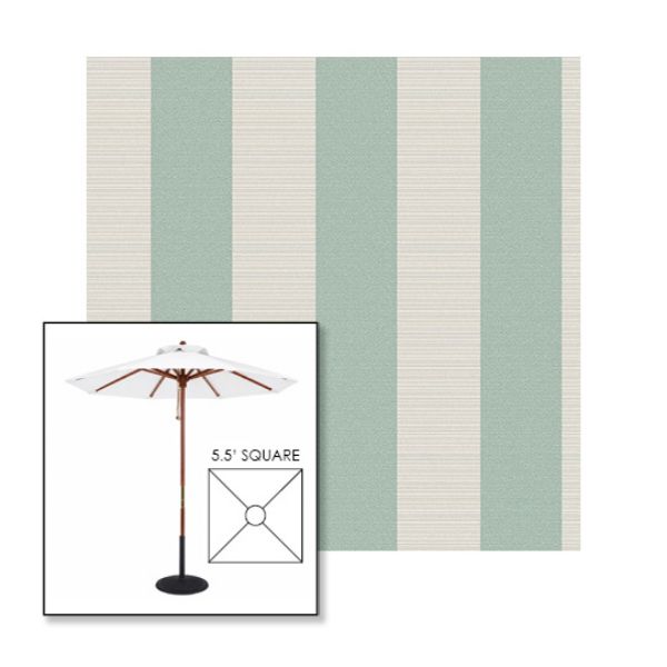 Picture of Paxton Dew | 5.5' Wood Square Frame Market Umbrella Sunbrella® Awning Fabric