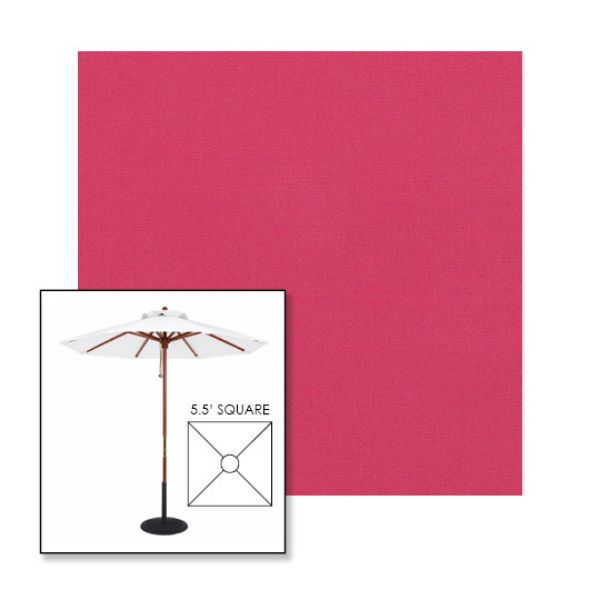 Picture of Pink | 5.5' Wood Square Frame Market Umbrella Sunbrella® Awning Fabric