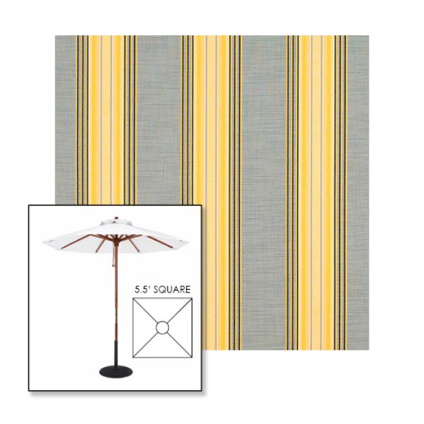 Picture of Rodanthe Metallic | 5.5' Wood Square Frame Market Umbrella Sunbrella® Awning Fabric