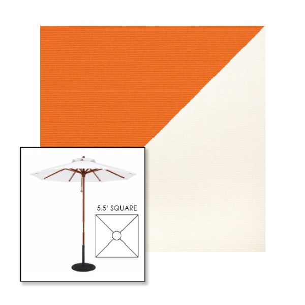 Picture of Tuscan White | 5.5' Wood Square Frame Market Umbrella Sunbrella® Awning Fabric