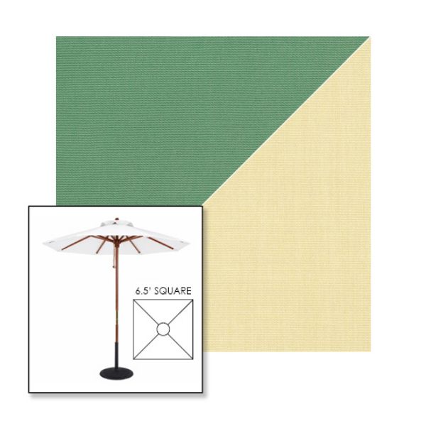 Picture of Basil Parchment | 6.5' Wood Square Frame Market Umbrella Sunbrella® Awning Fabric