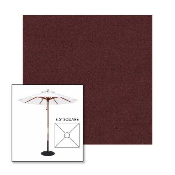 Picture of Black Cherry | 6.5' Wood Square Frame Market Umbrella Sunbrella® Awning Fabric