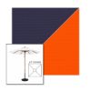 Picture of Captain Navy Orange | 6.5' Wood Square Frame Market Umbrella Sunbrella® Awning Fabric