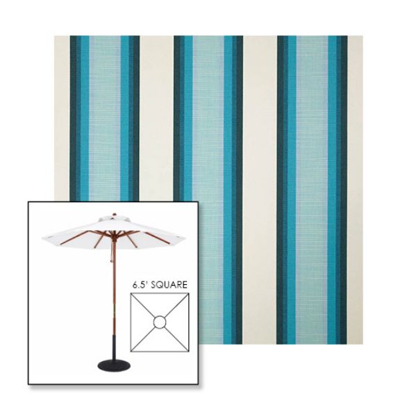 Picture of Colonnade Seaglass | 6.5' Wood Square Frame Market Umbrella Sunbrella® Awning Fabric