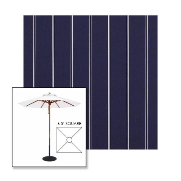 Picture of Cooper Navy | 6.5' Wood Square Frame Market Umbrella Sunbrella® Awning Fabric