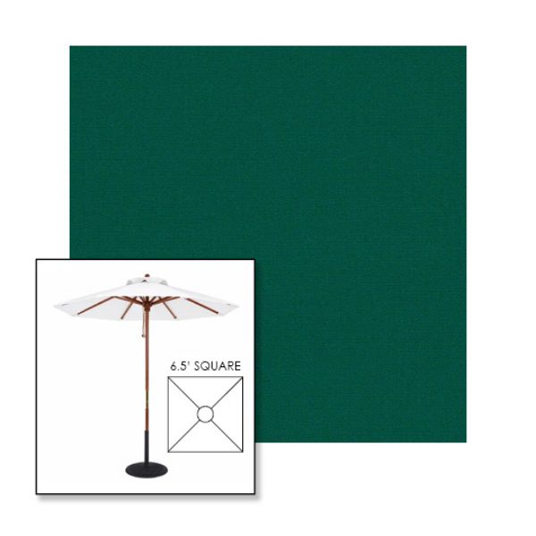 Picture of Forest Green | 6.5' Wood Square Frame Market Umbrella Sunbrella® Awning Fabric