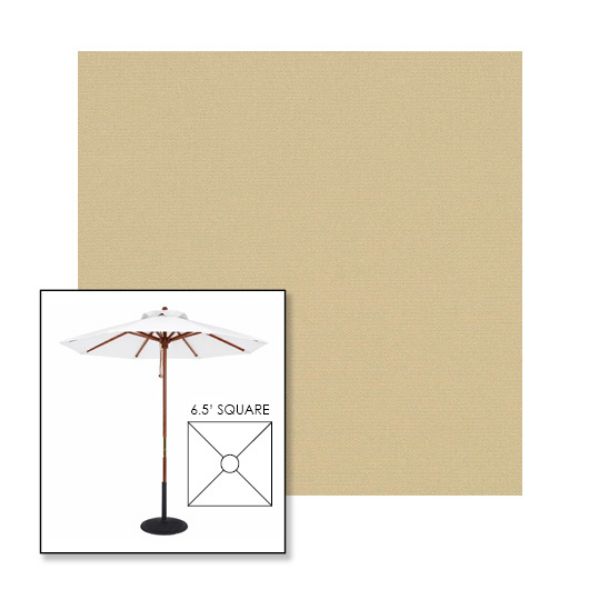 Picture of Linen | 6.5' Wood Square Frame Market Umbrella Sunbrella® Awning Fabric