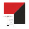 Picture of Logo Red Black | 6.5' Wood Square Frame Market Umbrella Sunbrella® Awning Fabric