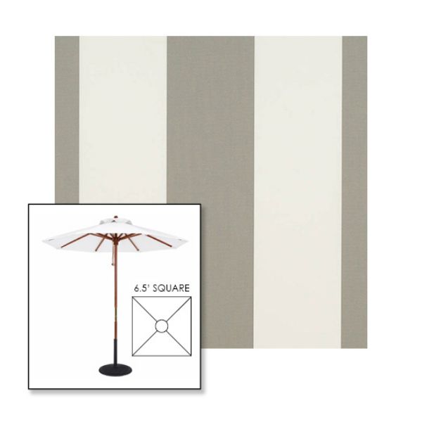 Picture of Manhattan Fog | 6.5' Wood Square Frame Market Umbrella Sunbrella® Awning Fabric