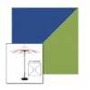 Picture of Mediterranean Blue Ginkgo | 6.5' Wood Square Frame Market Umbrella Sunbrella® Awning Fabric