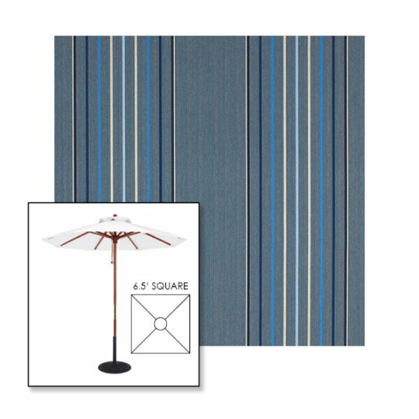 Picture of Motive Denim | 6.5' Wood Square Frame Market Umbrella Sunbrella® Awning Fabric