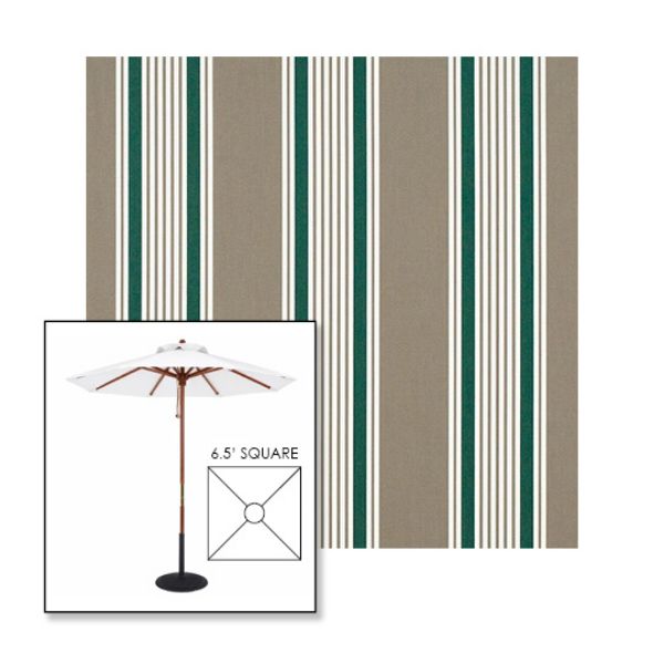 Picture of Taupe 2 | 6.5' Wood Square Frame Market Umbrella Sunbrella® Awning Fabric