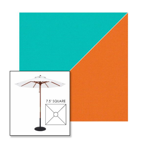 Picture of Aruba Tuscan | 7.5' Wood Square Frame Market Umbrella Sunbrella® Awning Fabric