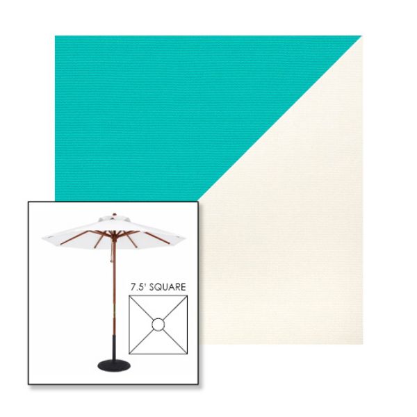 Picture of Aruba White | 7.5' Wood Square Frame Market Umbrella Sunbrella® Awning Fabric