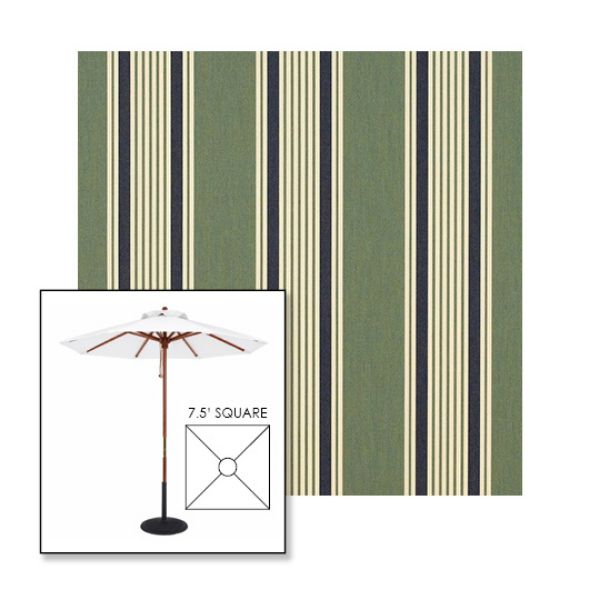 Picture of Ashford Forest | 7.5' Wood Square Frame Market Umbrella Sunbrella® Awning Fabric