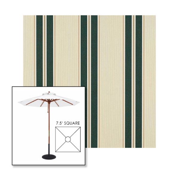 Picture of Black Forest Fancy | 7.5' Wood Square Frame Market Umbrella Sunbrella® Awning Fabric