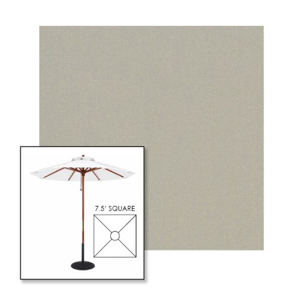 Picture of Cadet Grey | 7.5' Wood Square Frame Market Umbrella Sunbrella® Awning Fabric