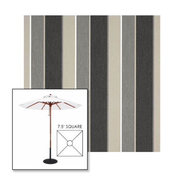 Picture of Clinton Granite | 7.5' Wood Square Frame Market Umbrella Sunbrella® Awning Fabric