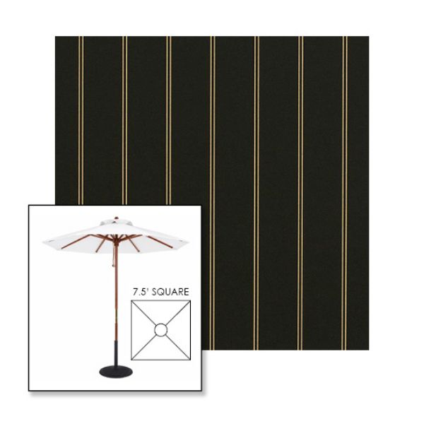 Picture of Cooper Black | 7.5' Wood Square Frame Market Umbrella Sunbrella® Awning Fabric
