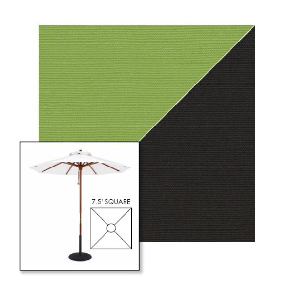 Picture of Ginkgo Black | 7.5' Wood Square Frame Market Umbrella Sunbrella® Awning Fabric
