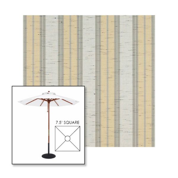 Picture of Grey Beige Chip Fancy | 7.5' Wood Square Frame Market Umbrella Sunbrella® Awning Fabric