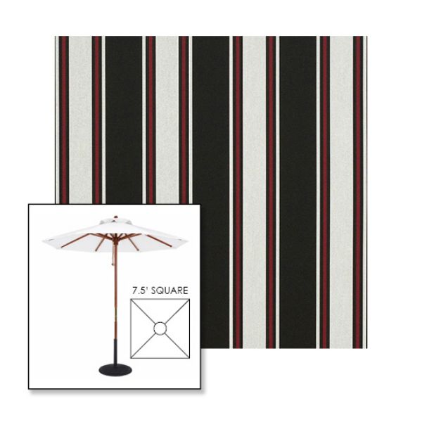 Picture of Hatteras Raven | 7.5' Wood Square Frame Market Umbrella Sunbrella® Awning Fabric