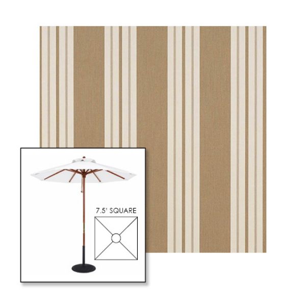 Picture of Heather Beige Classic | 7.5' Wood Square Frame Market Umbrella Sunbrella® Awning Fabric