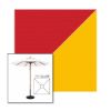 Picture of Jockey Red Yellow | 7.5' Wood Square Frame Market Umbrella Sunbrella® Awning Fabric
