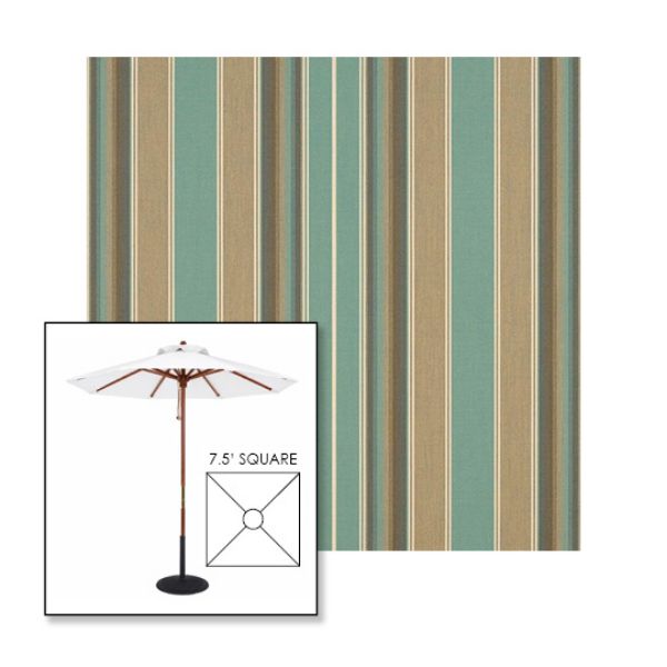 Picture of Kiawah Spa | 7.5' Wood Square Frame Market Umbrella Sunbrella® Awning Fabric