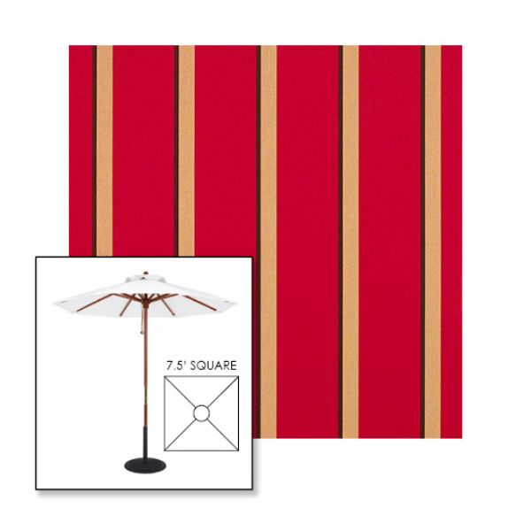 Picture of Manteo Cardinal | 7.5' Wood Square Frame Market Umbrella Sunbrella® Awning Fabric