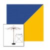 Picture of Mediterranean Blue Sunflower | 7.5' Wood Square Frame Market Umbrella Sunbrella® Awning Fabric
