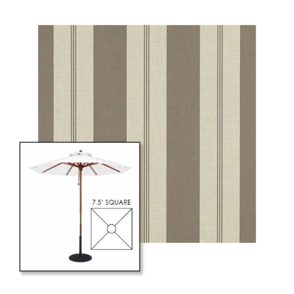 Picture of Moreland Taupe | 7.5' Wood Square Frame Market Umbrella Sunbrella® Awning Fabric