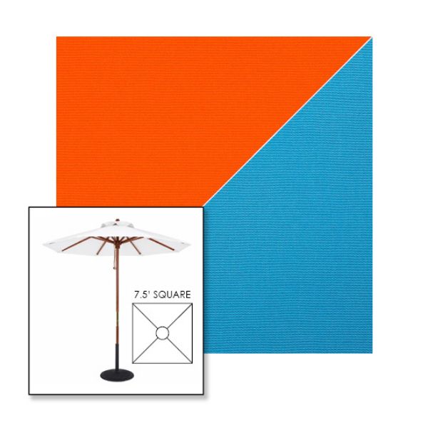 Picture of Orange Azure | 7.5' Wood Square Frame Market Umbrella Sunbrella® Awning Fabric