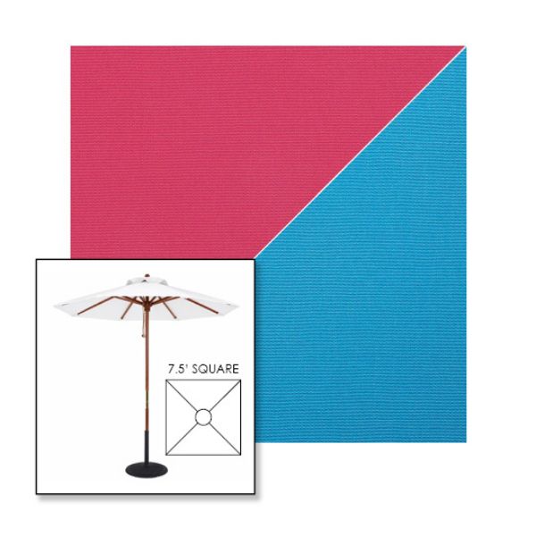 Picture of Pink Azure | 7.5' Wood Square Frame Market Umbrella Sunbrella® Awning Fabric