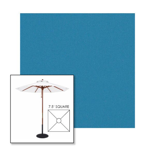 Picture of Sky Blue | 7.5' Wood Square Frame Market Umbrella Sunbrella® Awning Fabric