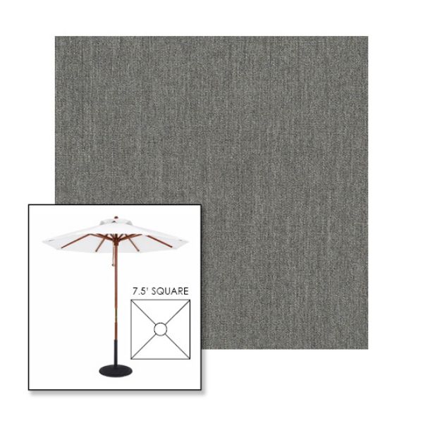 Picture of Smoke | 7.5' Wood Square Frame Market Umbrella Sunbrella® Awning Fabric