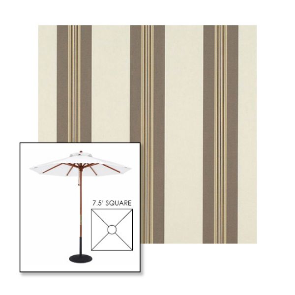 Picture of Taupe Tailored | 7.5' Wood Square Frame Market Umbrella Sunbrella® Awning Fabric