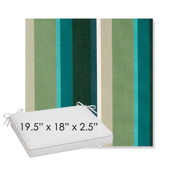Picture of Beaming Lagoon | Sunbrella® 19.5" x 18" Outdoor Dining Cushion