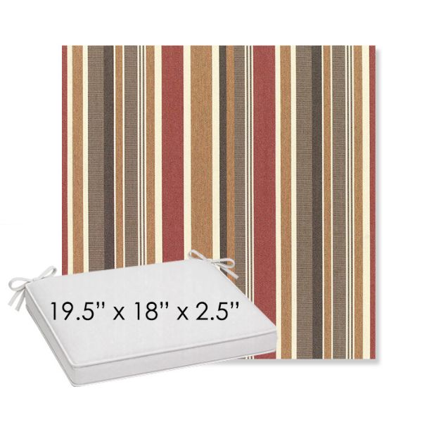 Picture of Brannon Redwood | Sunbrella® 19.5" x 18" Outdoor Dining Cushion