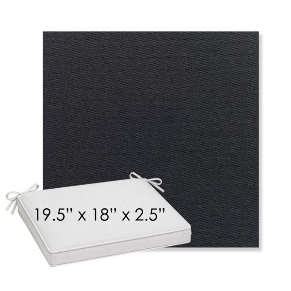 Picture of Canvas Raven Black | Sunbrella® 19.5" x 18" Outdoor Dining Cushion