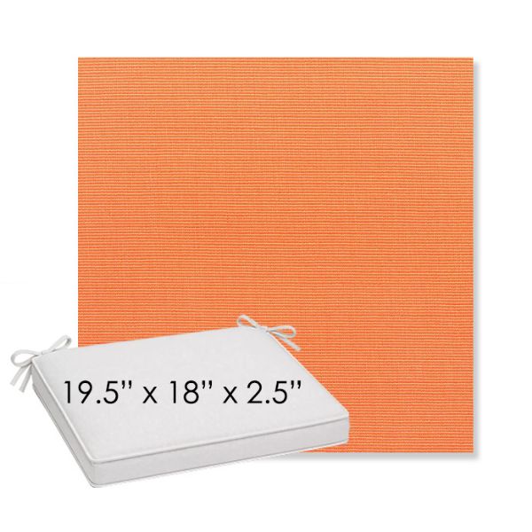 Picture of Canvas Tangerine | Sunbrella® 19.5" x 18" Outdoor Dining Cushion